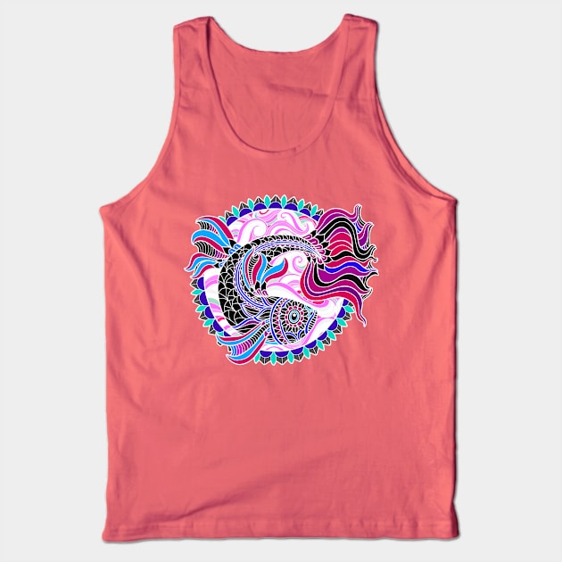 Beautiful Koi Decorative Fish Art Tank Top by AlondraHanley